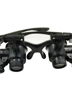 跨境头戴眼镜式带iLED灯珠宝钟表维修10倍15倍25高倍放大镜9892GJ