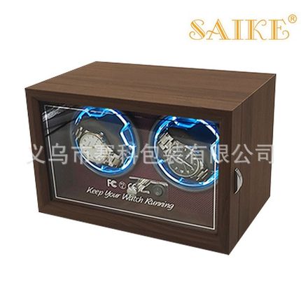 【冰心蓝】现货黑p胡桃纹机械表自动摇表器上链盒电动手表上弦