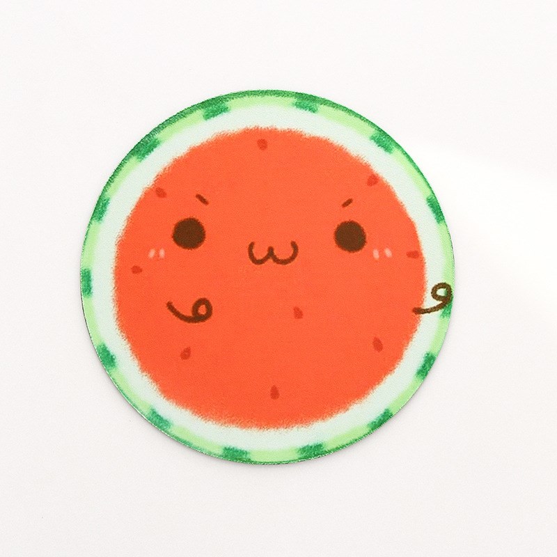 Round Mouse Pad Cute Fruit Series Mat Peach/Watermelon/Orang