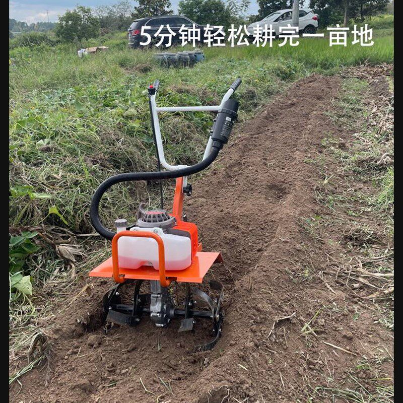 微耕机锄头挖地机除草机小型耕地机农用电动四驱多功能汽油松土机
