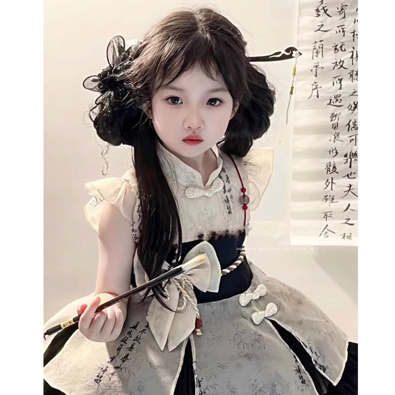 热销汉服女童连衣裙夏装儿童新中式唐装礼服女宝宝国风洛丽塔公主