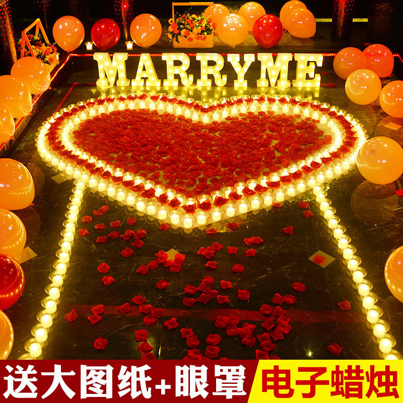 电子蜡烛浪漫求婚创意布置用品惊喜生日蜡烛灯求爱表白道具情人节