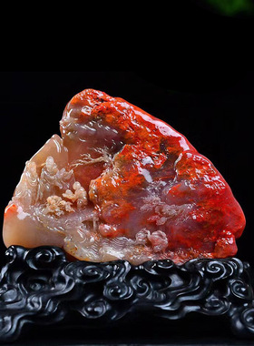 天然寿山石客厅手工原刻印章料乔迁开业送礼奇石雕工艺品大摆件