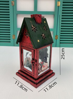 圣诞节装饰品六角蜡烛小风灯摆件礼品道具酒吧场景桌面布置小夜灯