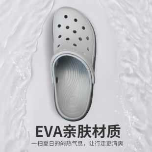 夏季防臭沙滩洞洞鞋男款大码软底包头休闲父亲凉拖鞋外穿防滑耐磨
