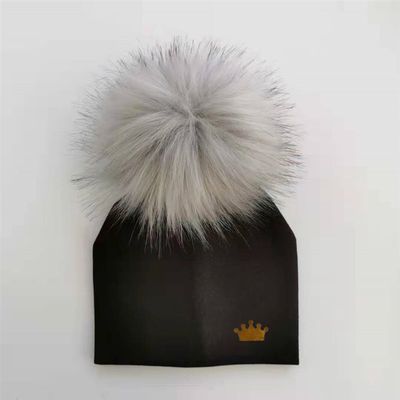 推荐baby boy hat newborn cotton hats baby pom pom crown phot