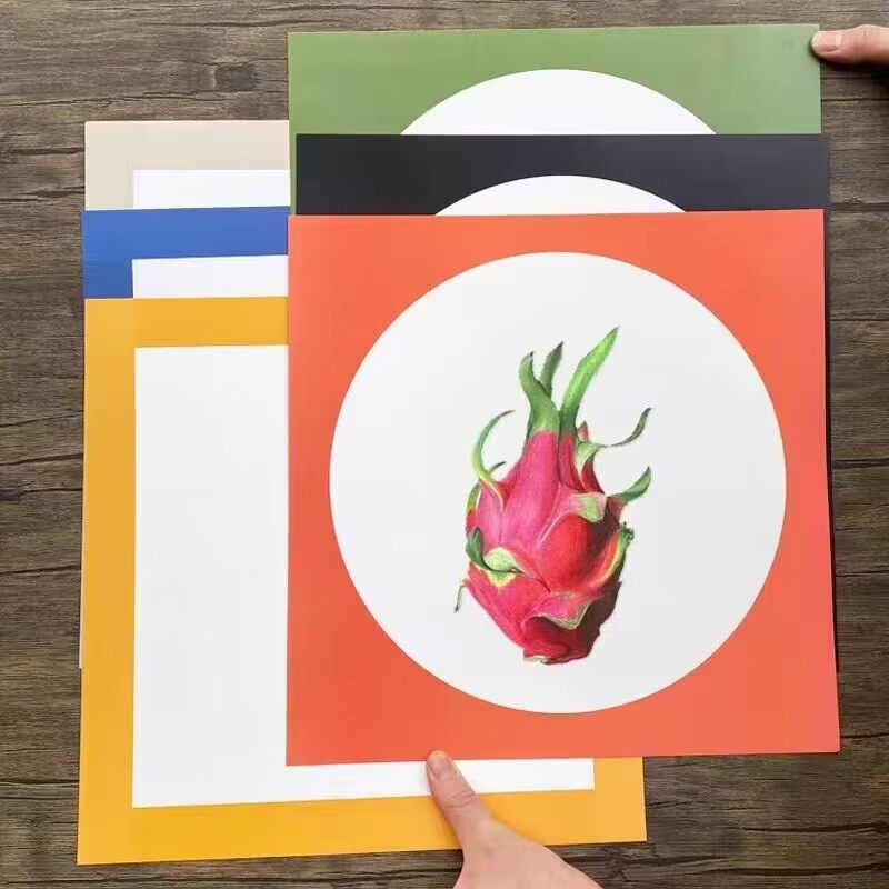 速发外方内圆形彩色卡纸儿童美术绘画纸边框镜片卡纸Y白色加厚圆