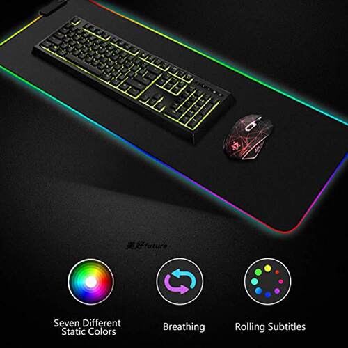 热销luminous gaming mouse pad rgb oversized glowing keyboard
