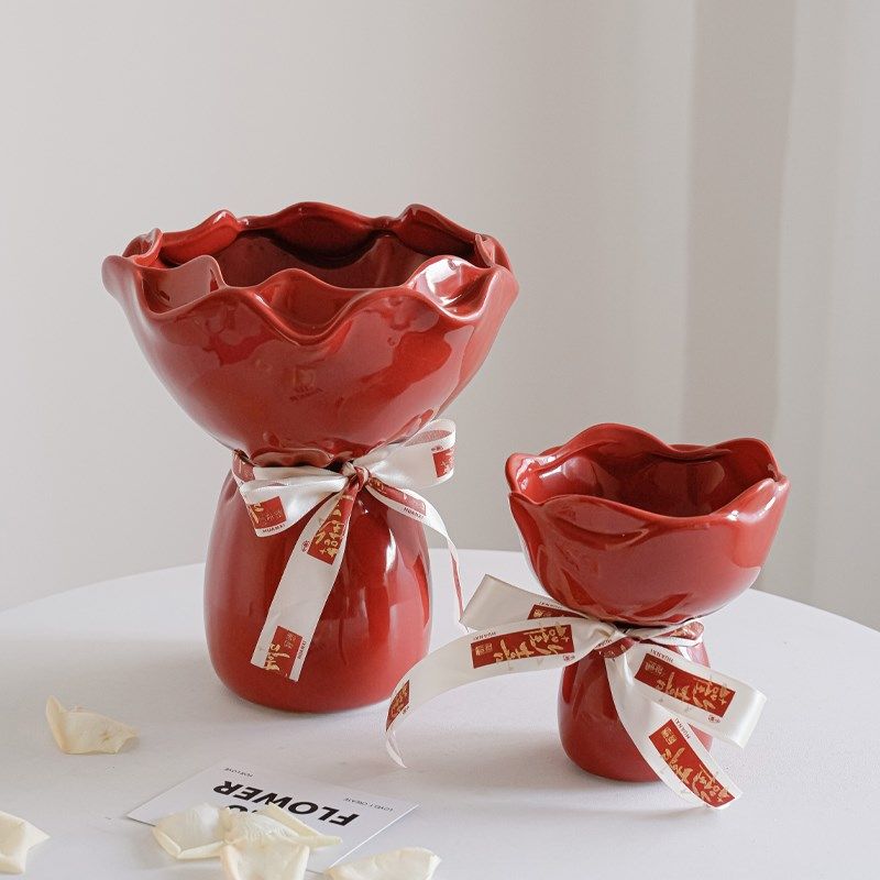 新家客厅陶瓷小花瓶摆件新婚高级感装饰礼品插花装饰情绪稳定花瓶,家居饰品,福桶,淘宝优惠券,粉丝福利购,淘宝优惠卷