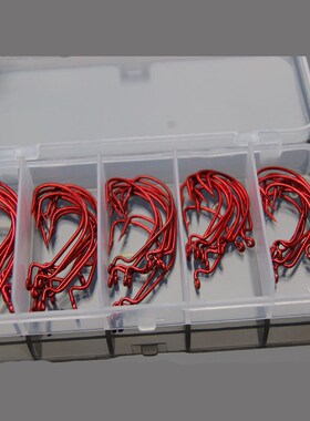 *Red fishing hook 50 Pcs fishing hooks 1# 2# 1/0# 2/0# 3/0#