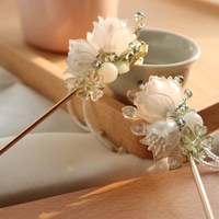 吾為卿狂之漢服頭飾頭花簪子盤發(fā)飾品發(fā)夾發(fā)釵發(fā)簪款踏雪尋梅步搖
