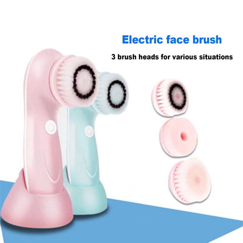 Facial-Cleansing-Brush Electric 3-Brush Rotating-Face Usb-Be