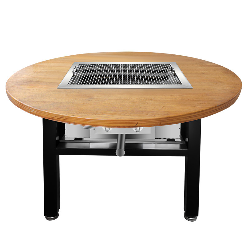 新品商用家用不锈钢燃气木炭碳烤c无烟自助铁板烧烤桌烤肉桌子烧