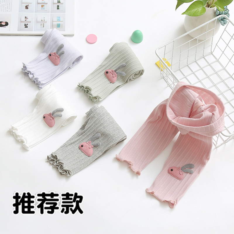 儿童裤子夏季薄款纯棉七分裤夏装外穿中裤女童Q配裙子打底裤防蚊