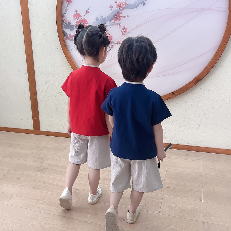 工厂销男童汉服夏季新款中国w风六一幼儿园演出服儿童唐装女童古