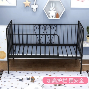 儿童床拼接大床带护栏铁艺加宽小床边床简易公主床婴儿床带围护栏