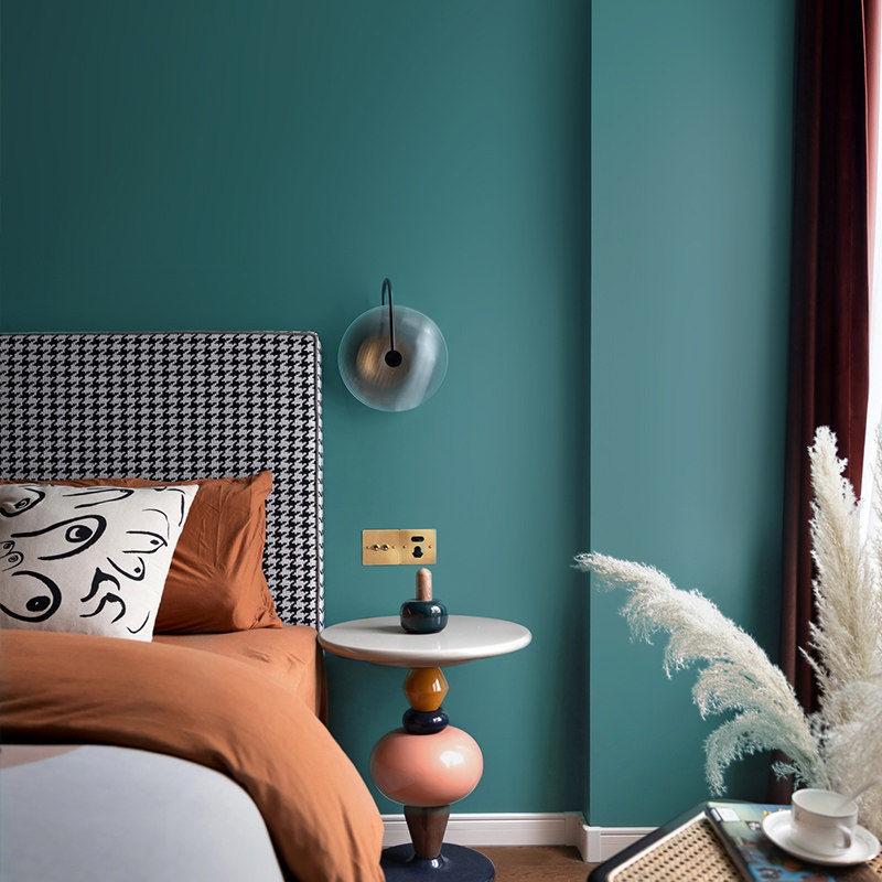 莫兰迪色卧室墙布无m缝全屋客厅电视背景墙主卧纯色壁布2023灰绿