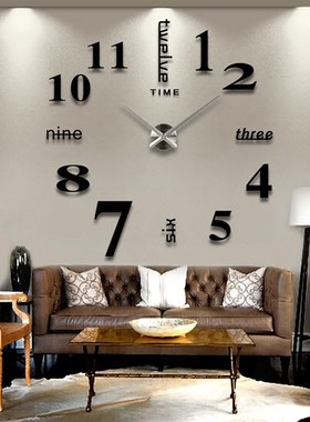 3D Luminous Real Big Wall Clock Rushed Mirror er Diy Living