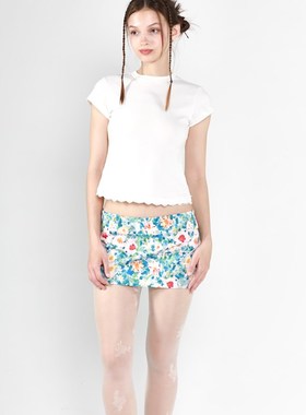 RANDOMHOKER 一片式印花短裙辣妹半身裙碎花a字半裙百搭女夏