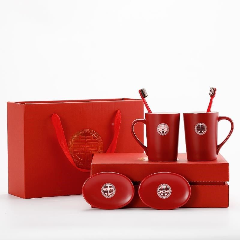 结婚牙刷杯子套装女方陪嫁新人漱口杯新婚洗漱杯一对情侣牙杯礼品,家庭/个人清洁工具,洗漱杯,淘宝优惠券,粉丝福利购,淘宝优惠卷