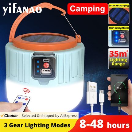 速发High Power Solar LED Camping Light USB Rechargeable Bulb