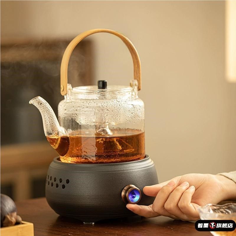 新款陶瓷电陶炉围炉煮茶壶高硼硅玻璃茶壶茶水分离茶壶煮茶器套装,餐饮具,茶壶,淘宝优惠券,粉丝福利购,淘宝优惠卷