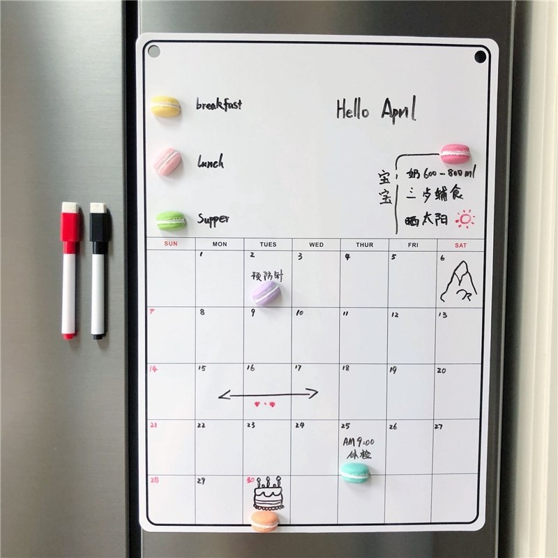 速发Magnetic Weekly Planner Fridge Board - Notice Memo Meal