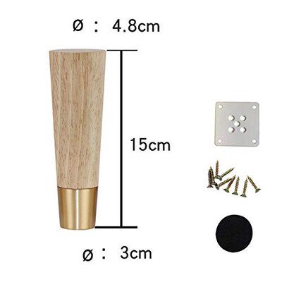 4pcs Solid Wooden  legs Straight cone Sofa Table Feet Pure C