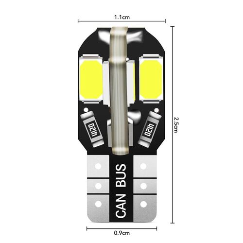 10Pcs W5W LED T10 Led Canbus 168 194 LED Bulb 8SMD Car Side