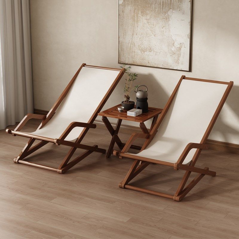 折叠躺椅午休午睡家用阳台休闲晒太阳靠椅可坐可躺两用沙滩布椅