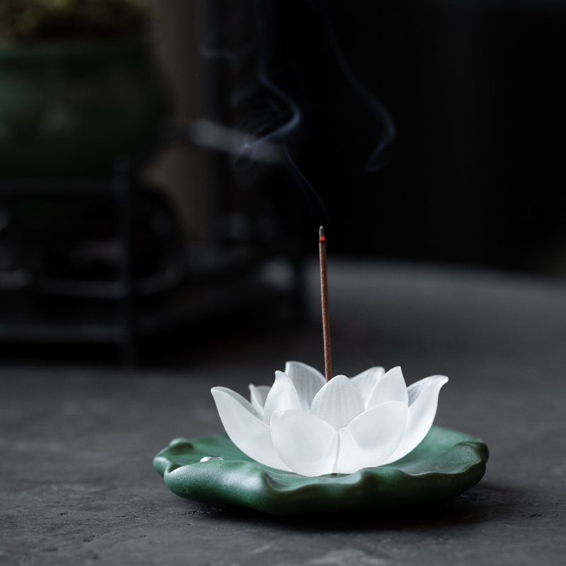 一笑间|莲花香插香座线香插香炉琉璃禅意家居摆件