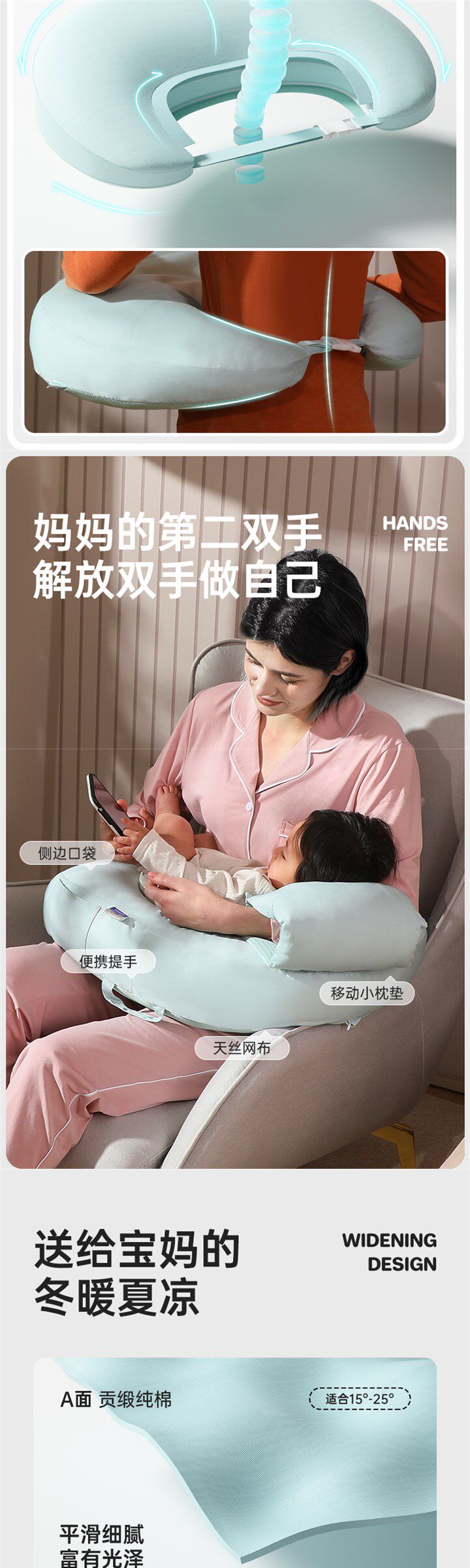 哺乳枕头月子哺乳神器躺亲喂护腰浦乳期婴儿抱娃睡新生环抱式靠枕