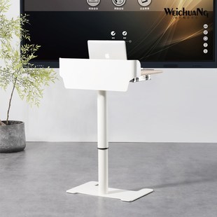 新款站立式办公升降演讲台发言台可移动小型会议讲桌带抽屉主持接