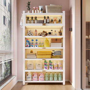 家用货架置物架带门多层防潮多功能阳台地下室储物柜收纳柜铁架子