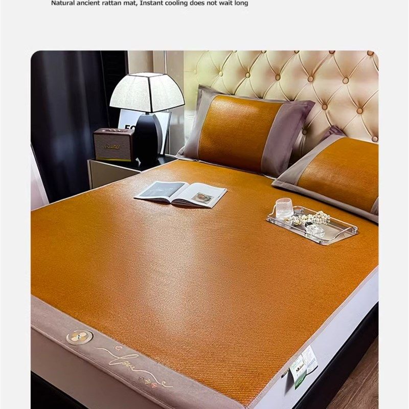 夏季床笠款藤席三件套冰丝凉席空调房软席子防滑床罩1.5米1.8m床,床上用品,藤席,淘宝优惠券,粉丝福利购,淘宝优惠卷