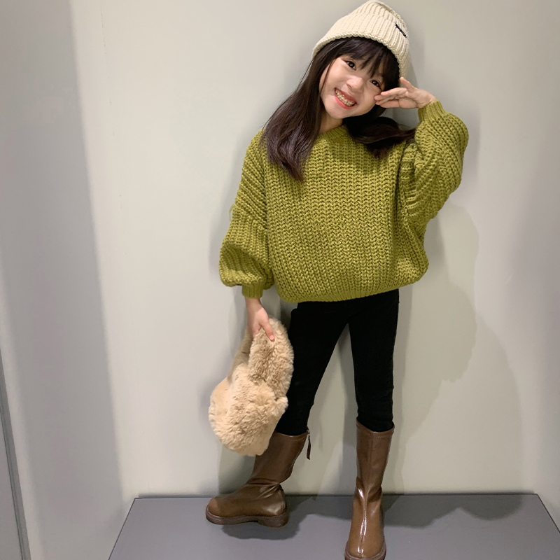 小嶼非嶼 秋冬新m款牛仔褲兒童黑色修身休閑長褲男女寶童裝褲子潮