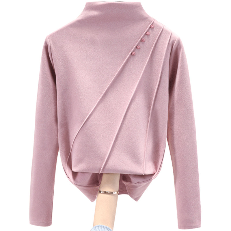 半高领加德绒加厚打底衫女秋冬洋气内搭衣服J2020新款黑色长袖t恤