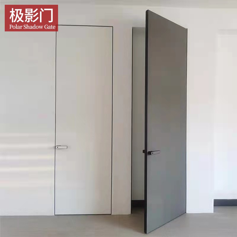 外平内开极简无框门室内门隐形无边铝木门涂料门卧室窄框门通顶门