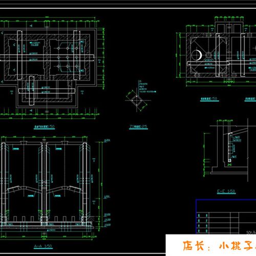 50立方/h的重力式无阀滤N池图纸cad图纸