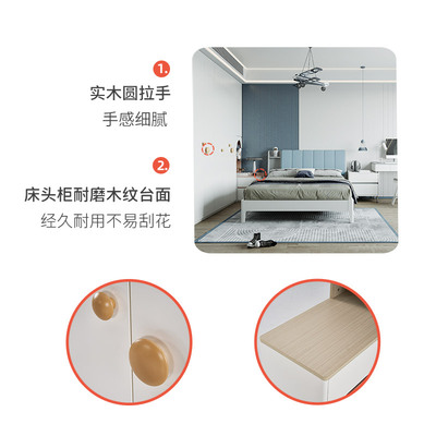掌上明珠儿童书柜衣柜床头柜一体哑光烤漆青少年多功能书房家具CX