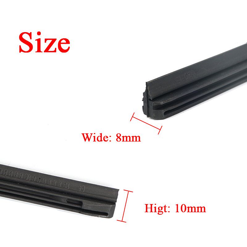 2Pc No Cutting Car Metal Wiper Blade Refill 8mm 16