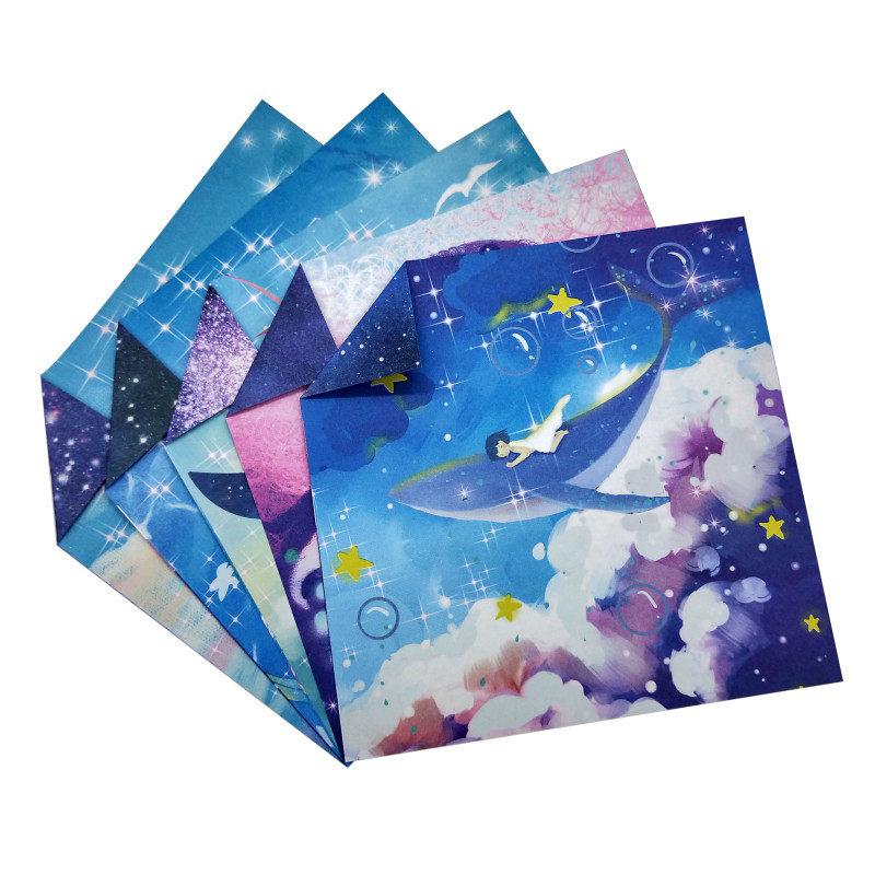 单双面星空折纸15厘米正方形手工折纸千纸鹤儿童叠纸diy卡纸材料