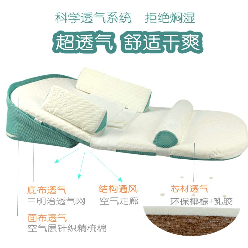 婴儿防吐奶斜坡垫新生儿枕头喂奶神器防溢奶斜坡枕宝宝防呛奶床垫