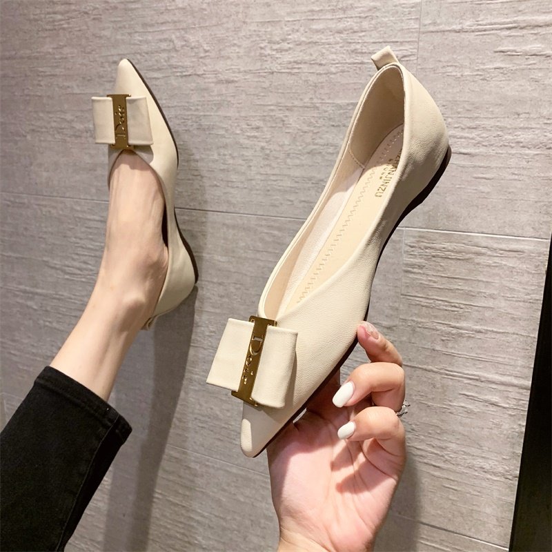 2021夏季新款软底尖头平底单鞋女百搭豆豆鞋网红浅口内增高温柔鞋,女鞋,浅口单鞋,淘宝优惠券,粉丝福利购,淘宝优惠卷