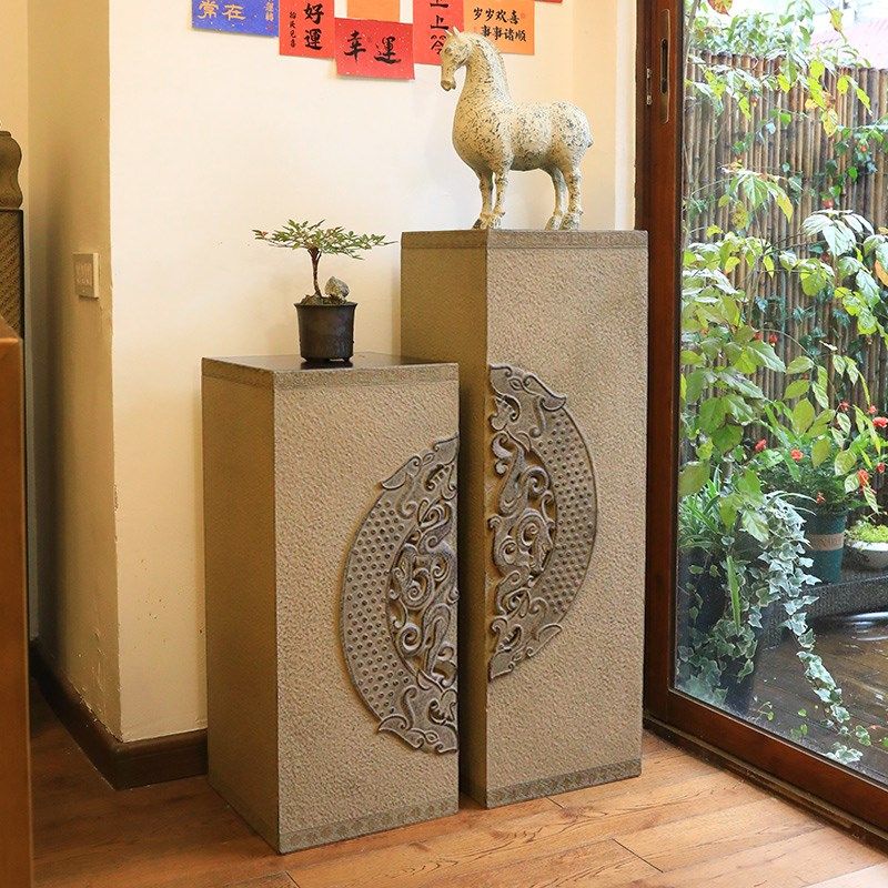 新中式室内展示柱摆件客厅玄关招财流水底座花园庭院柱子落地装饰,家居饰品,落地摆件,淘宝优惠券,粉丝福利购,淘宝优惠卷