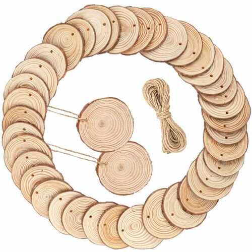 现货68pbcs Natural Wood Slices Christmas Ornament  Crafts