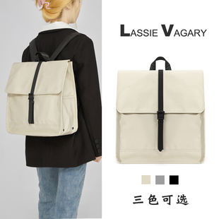 高级感皮质双肩包男女小众商务通勤电脑包揹包男士休闲大学生书包