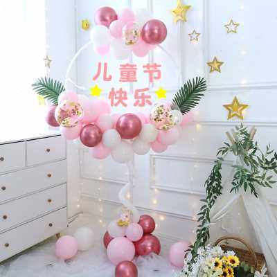 六一儿童节气球圆环立柱装饰幼儿园学校教室61活动气W氛围背景布