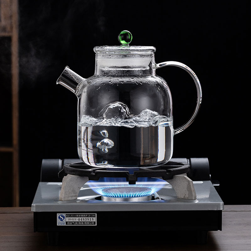 耐高温全玻璃煮茶养生壶黑晶炉加厚大容量纯玻璃烧水壶煮茶器套装