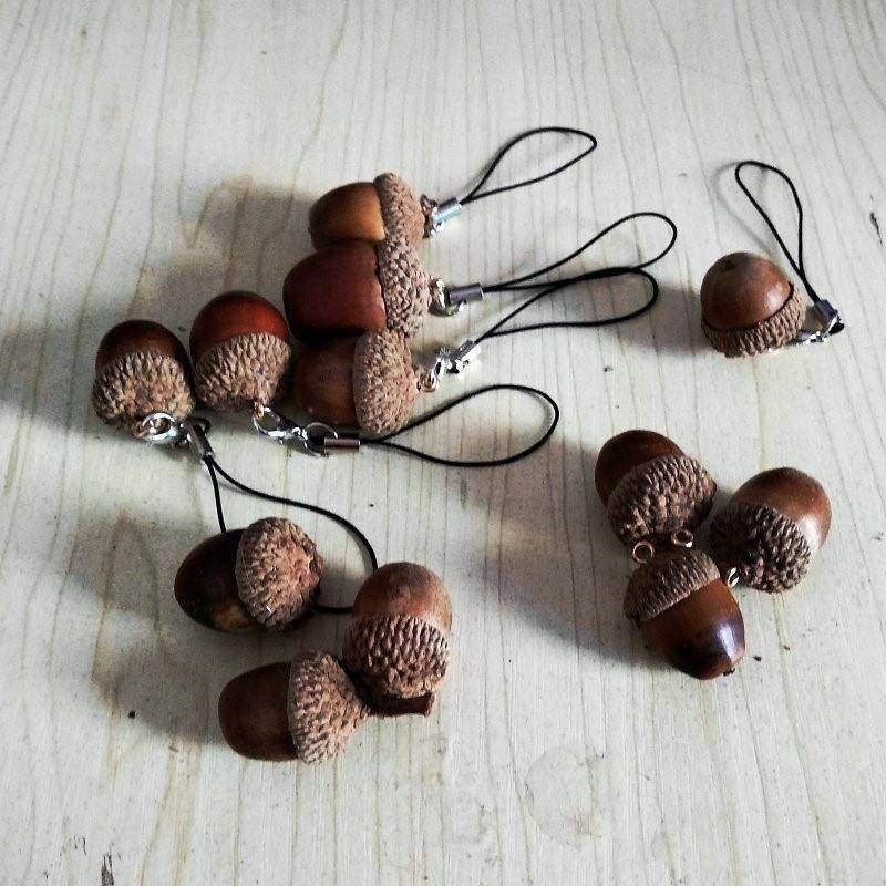 橡子果橡实果带帽橡子饰品果实大橡果带橡碗橡树果装饰摆件新现货